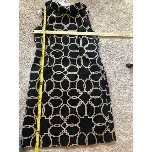 Talbots Women’s Elegant Black and Tan Pattern Tank Dress Size 16 - Picture 6 of 6